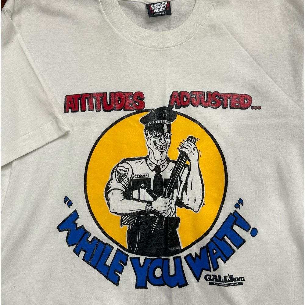 - [ ] 90s Screen Stars Attitudes Adjusted while you wait single stitch t-shirt
